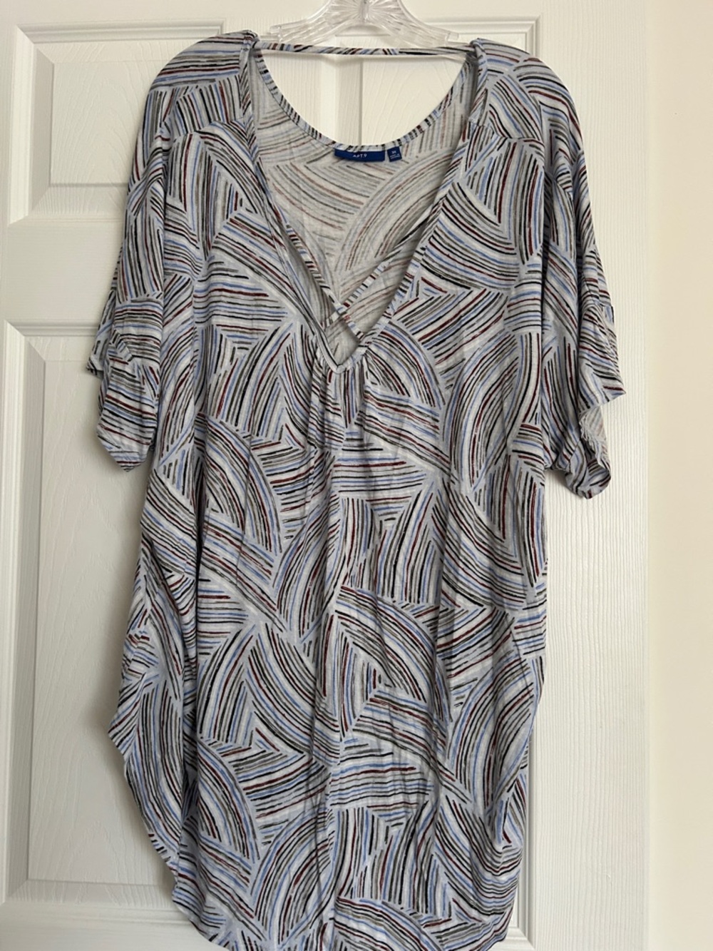 Apt. 9 Light Blue Multi-Stripe V-Neck Tunic